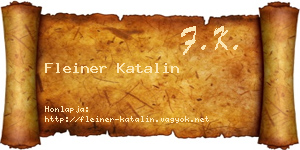 Fleiner Katalin névjegykártya